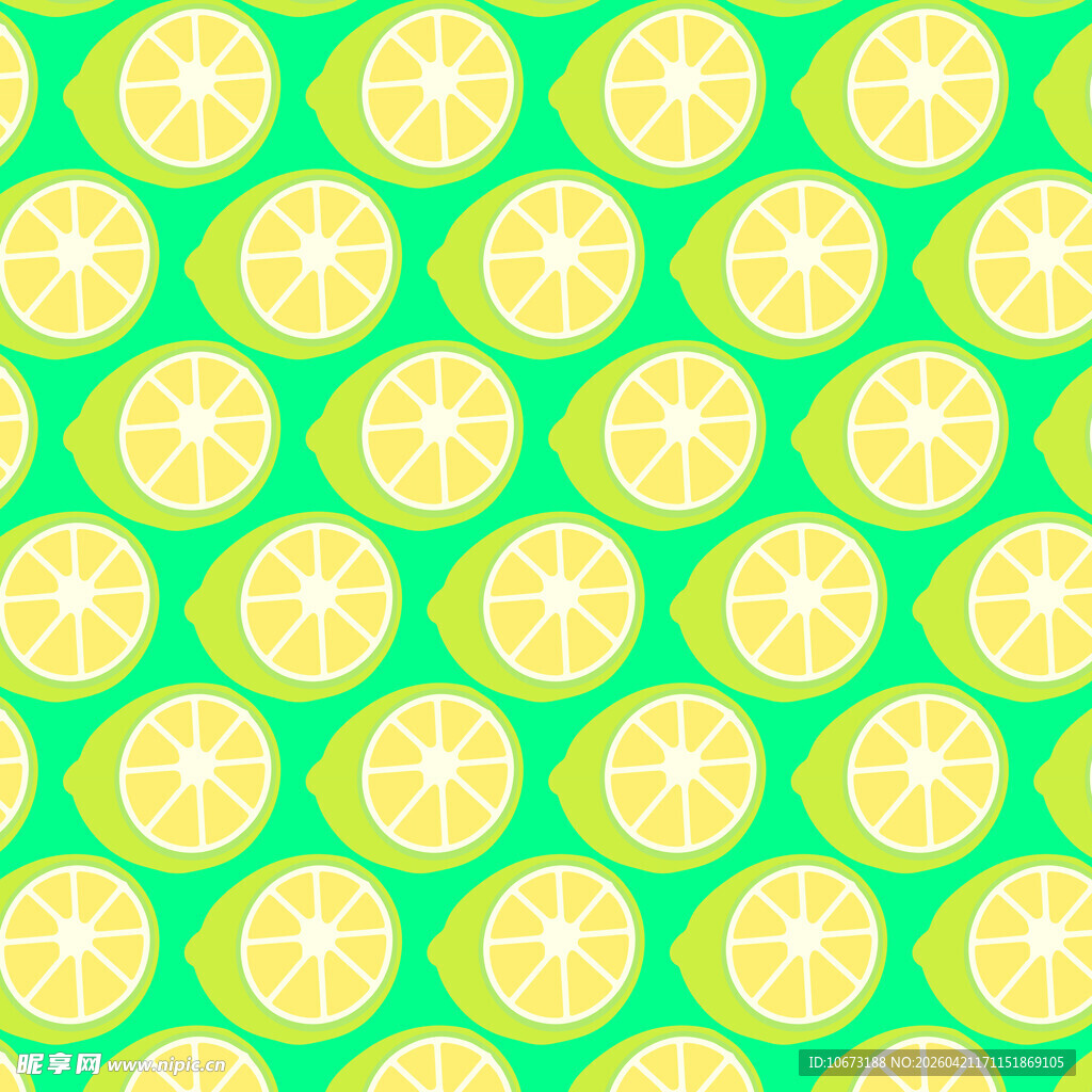 清新柠檬图案背景