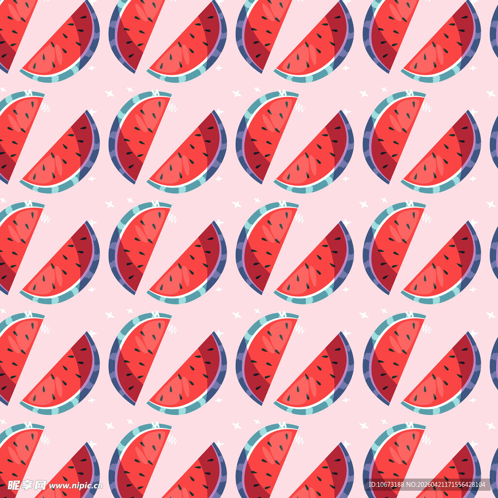 西瓜切片图案背景纹理