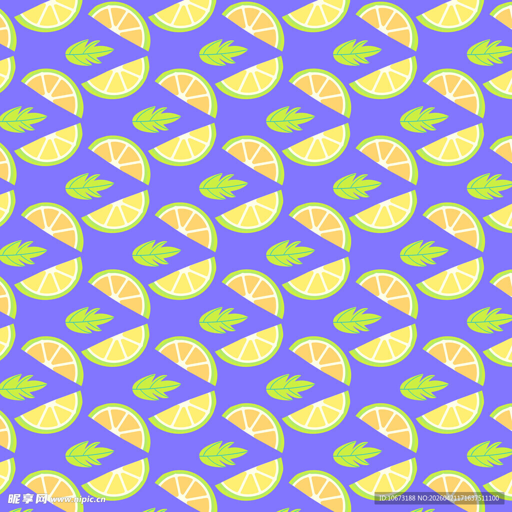柠檬图案背景 
