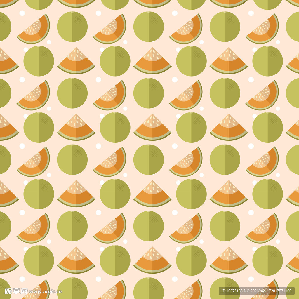 哈密瓜图案无缝背景图