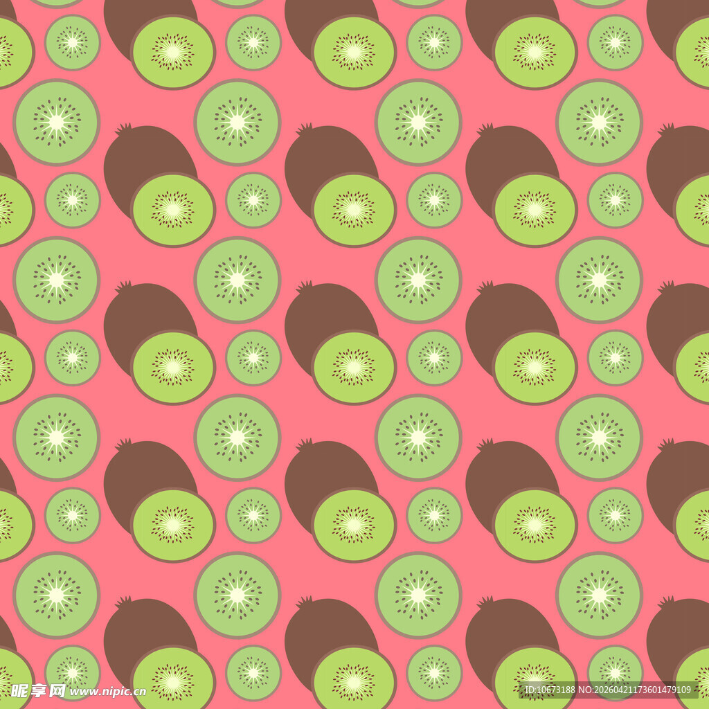 粉色背景的猕猴桃图案