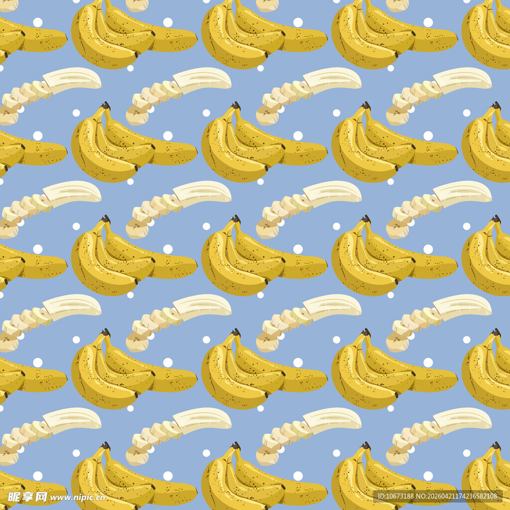 蓝色背景香蕉图案纹理