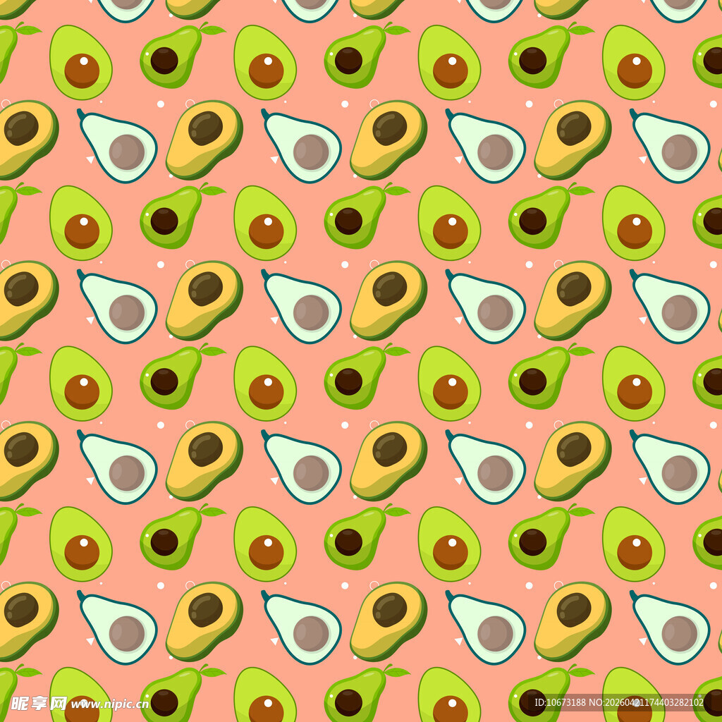 牛油果切片图案背景纹理