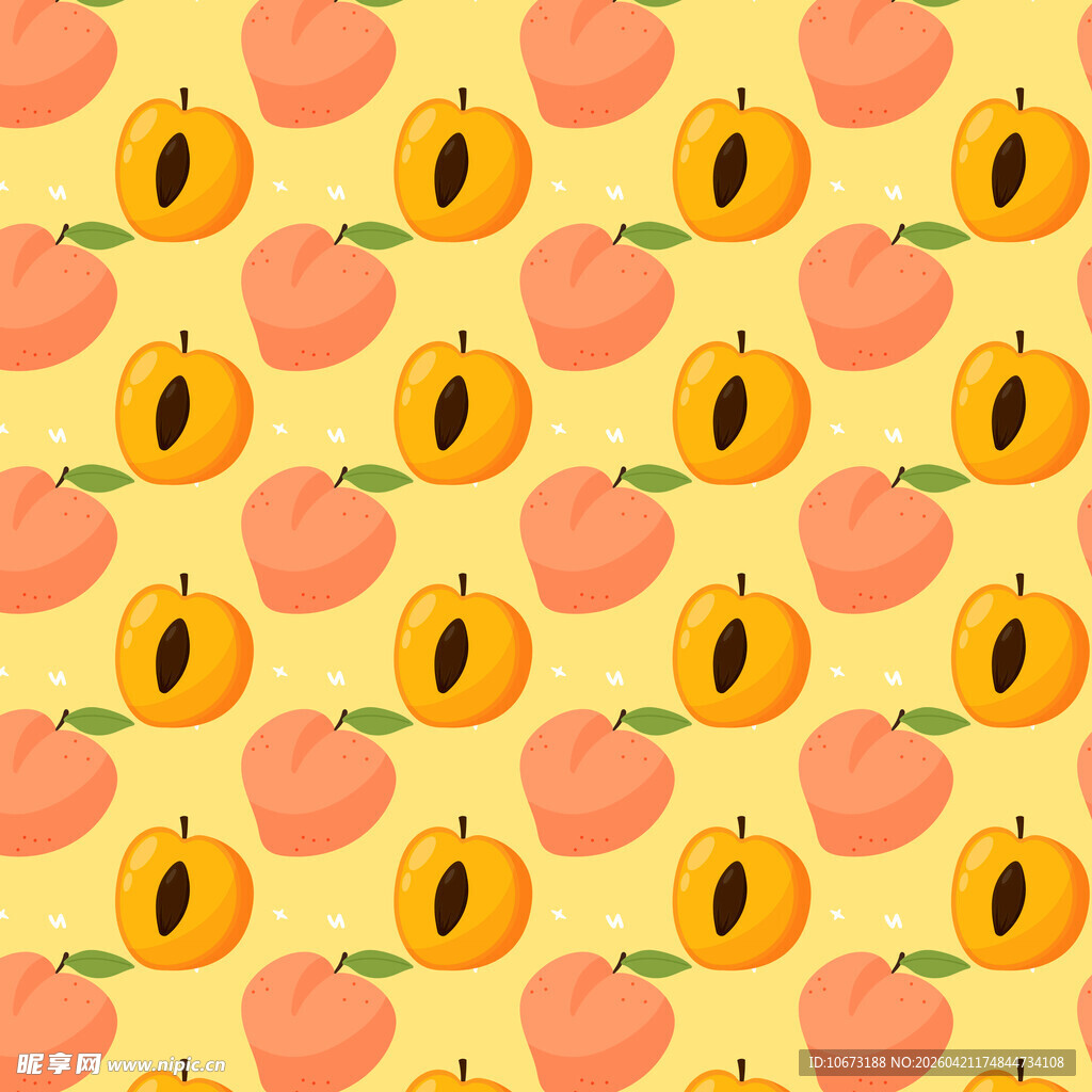 可爱桃子图案背景
