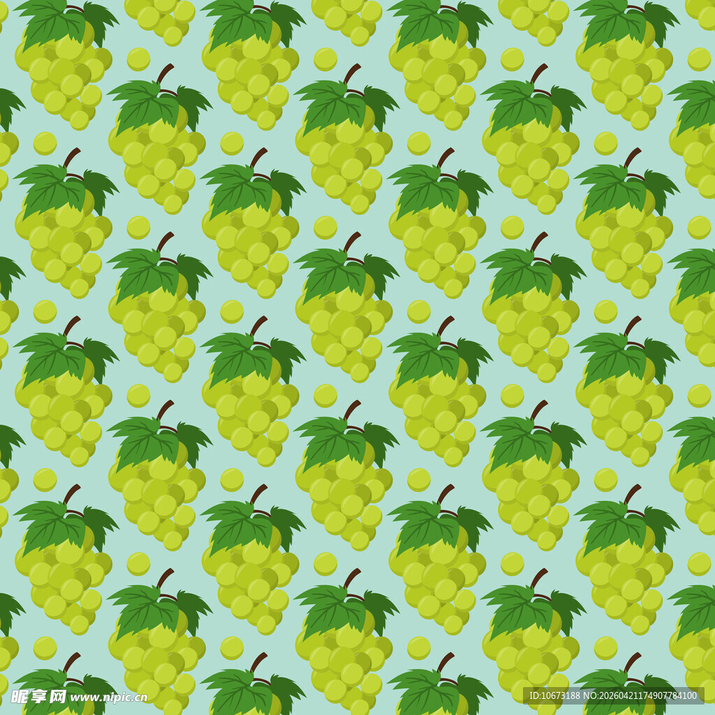 绿色葡萄图案无缝背景