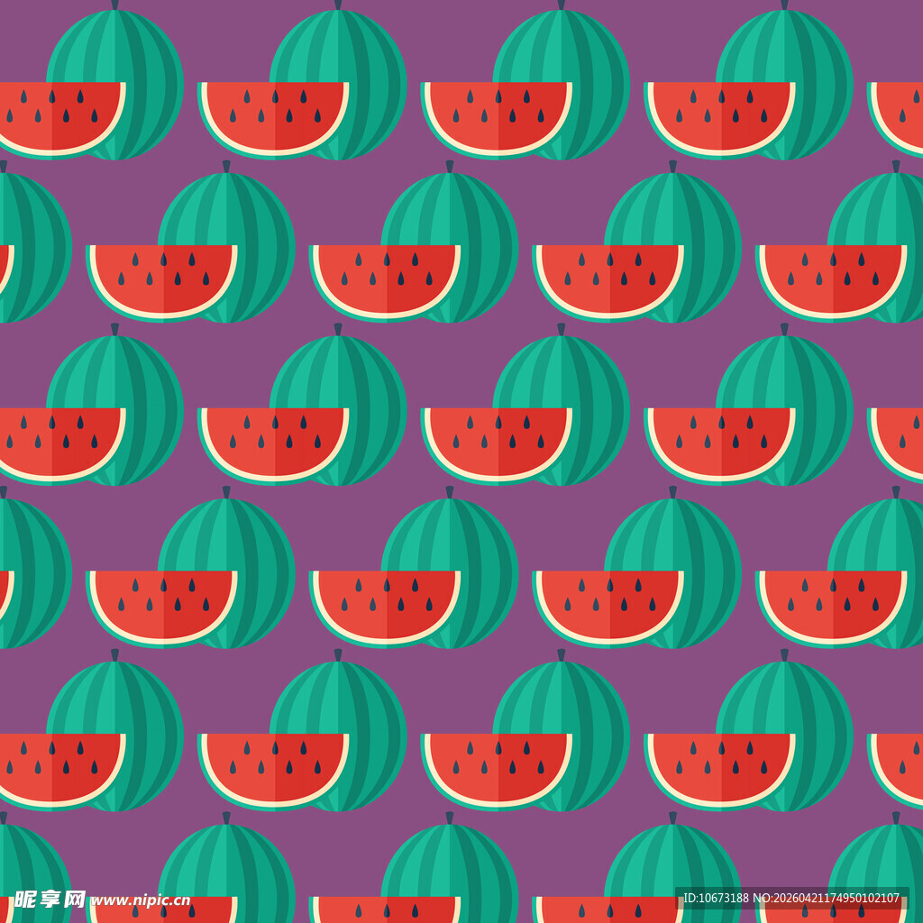 西瓜图案背景 