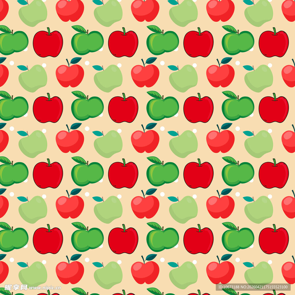 苹果图案的清新背景图