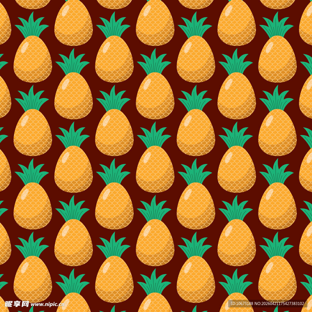 菠萝图案背景 