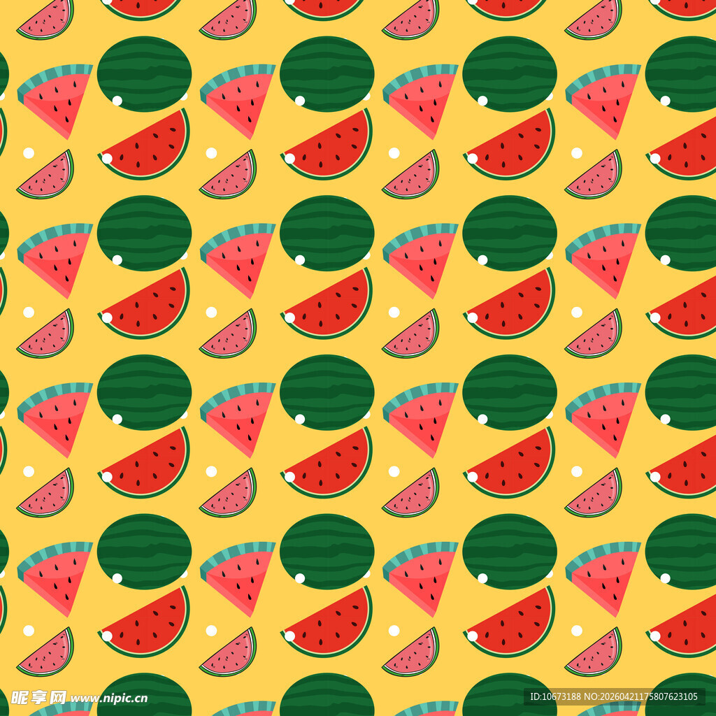 西瓜图案无缝背景图