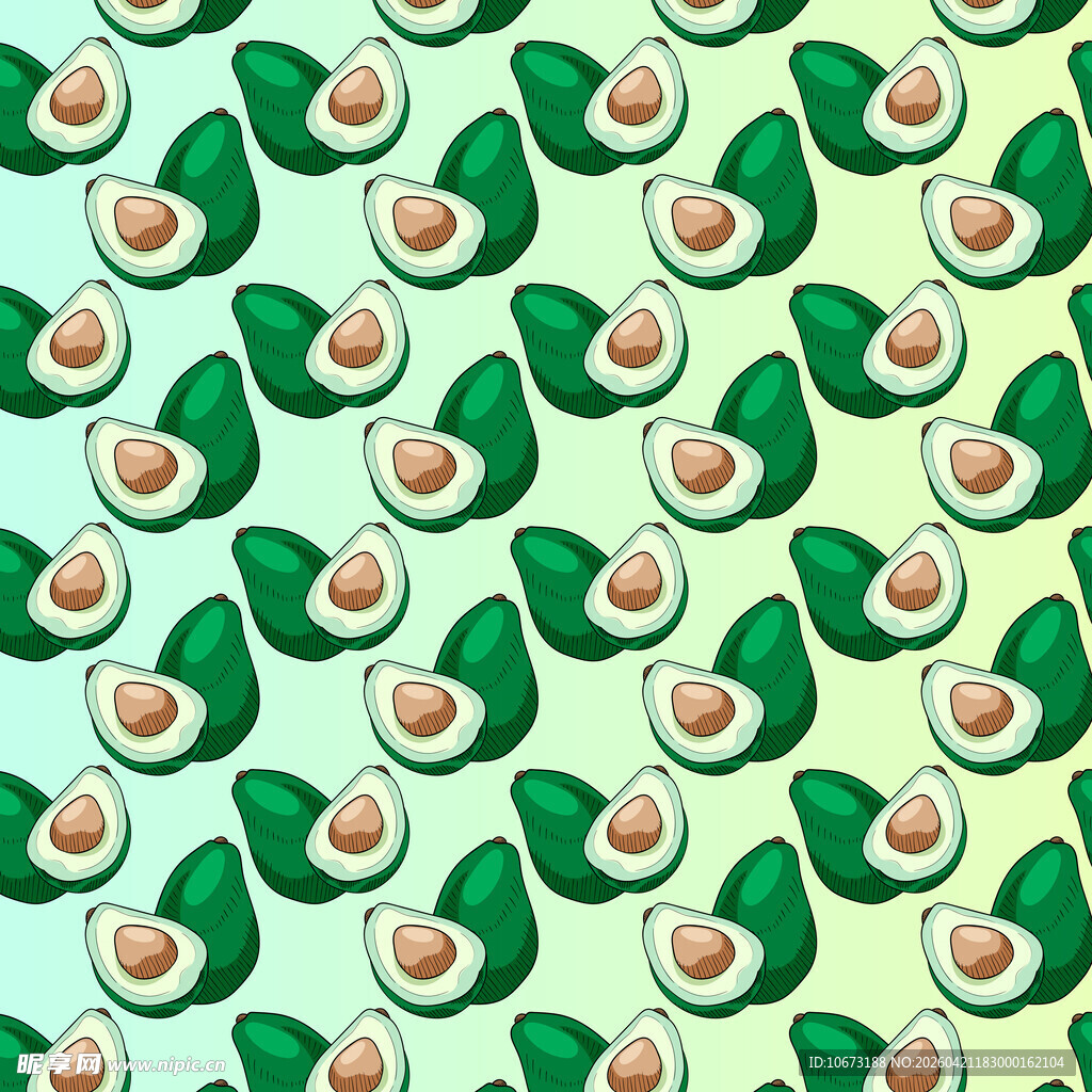 清新牛油果图案背景