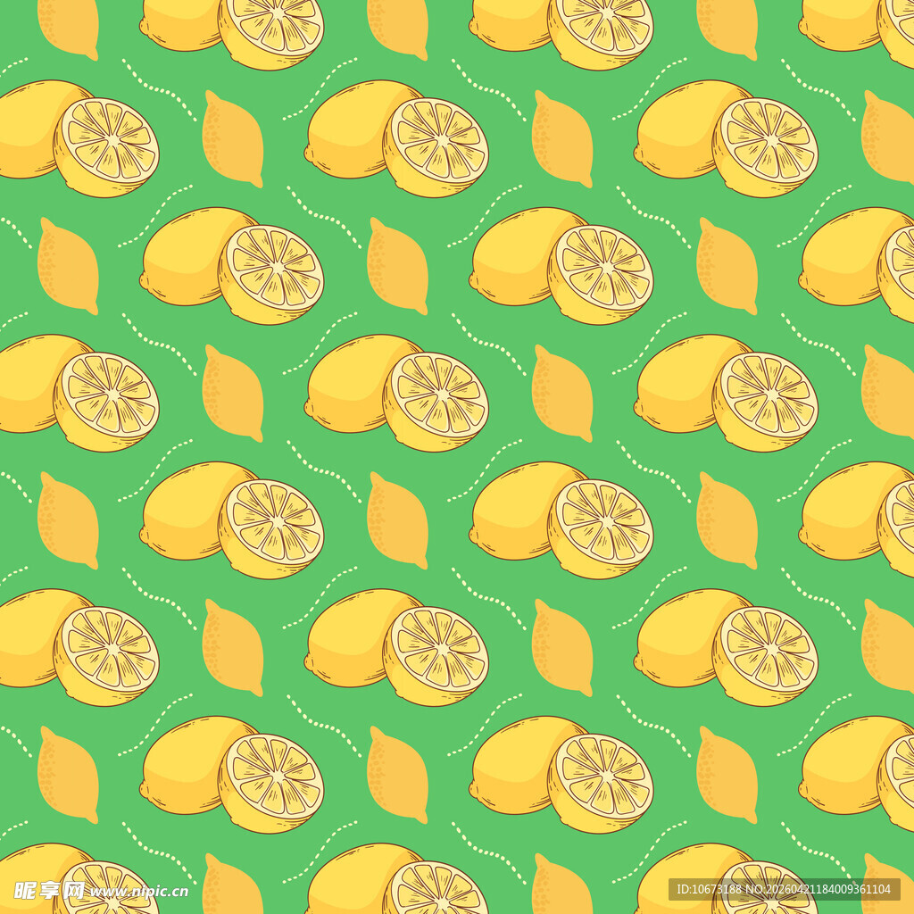 清新柠檬图案背景