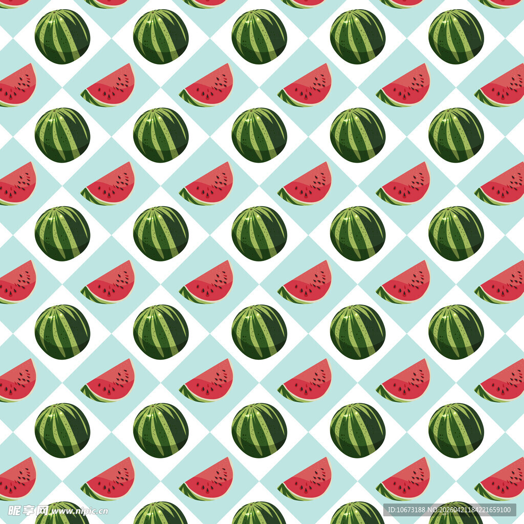 西瓜图案背景 