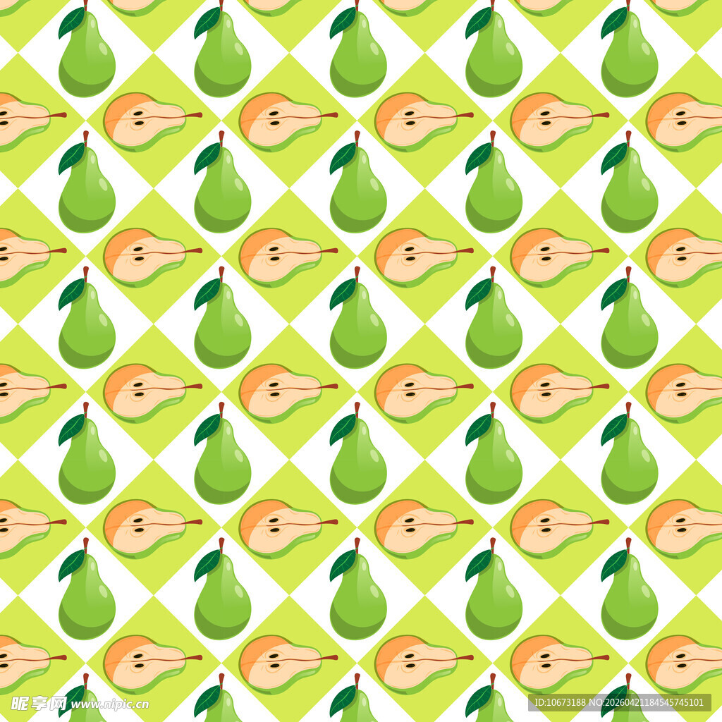 清新梨子图案无缝背景