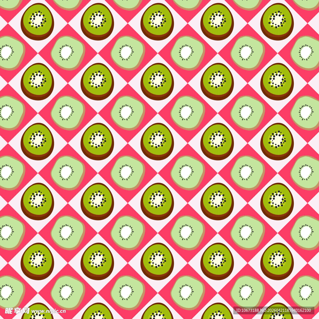 粉色背景猕猴桃切片图案