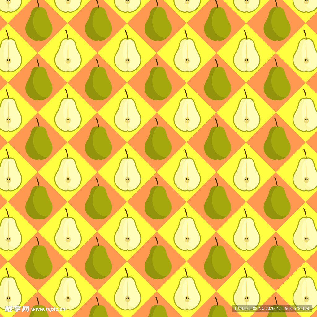 梨图案几何背景无缝纹理