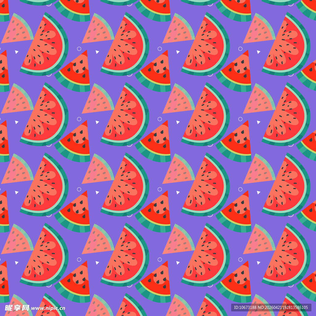 紫色背景西瓜图案纹理