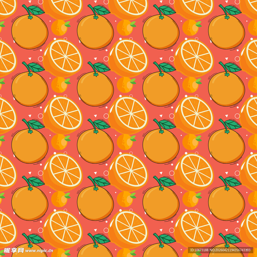 橙色水果图案背景纹理