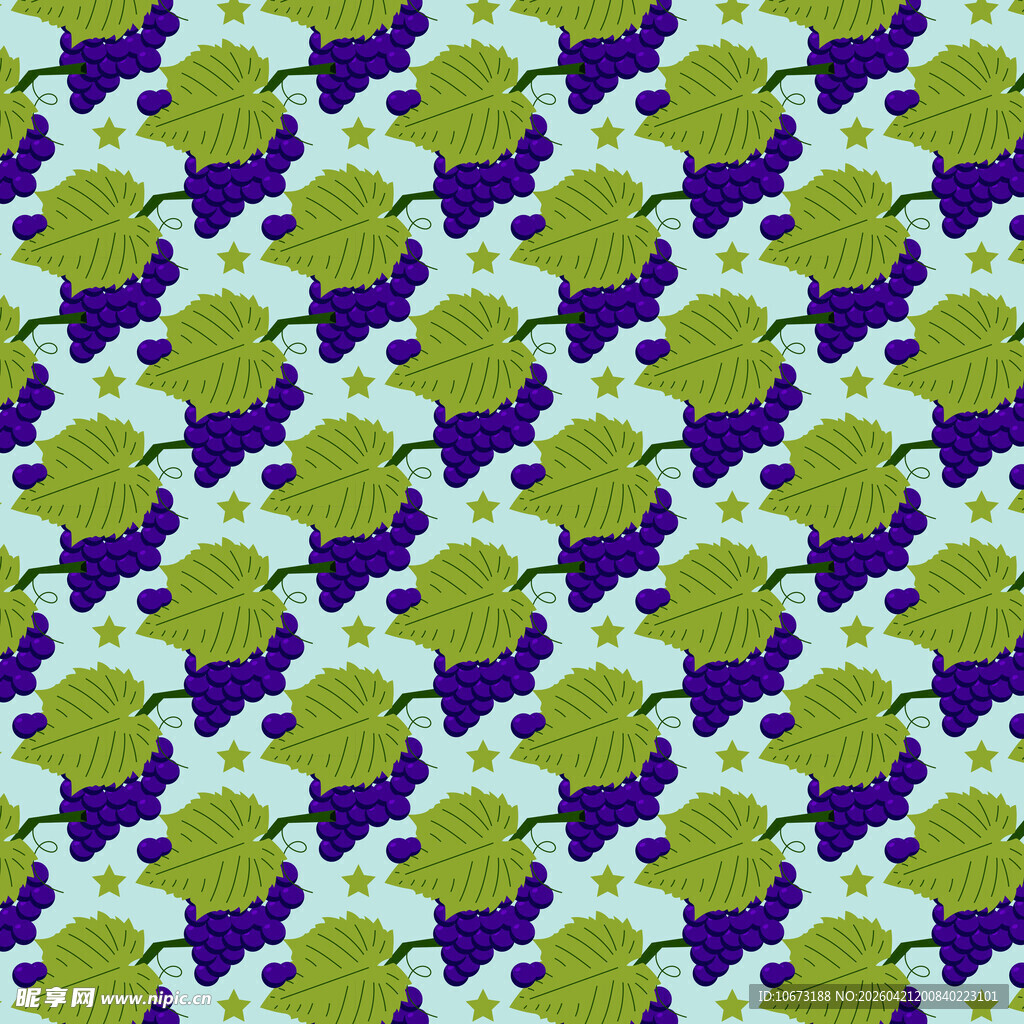黄绿紫色葡萄图案背景