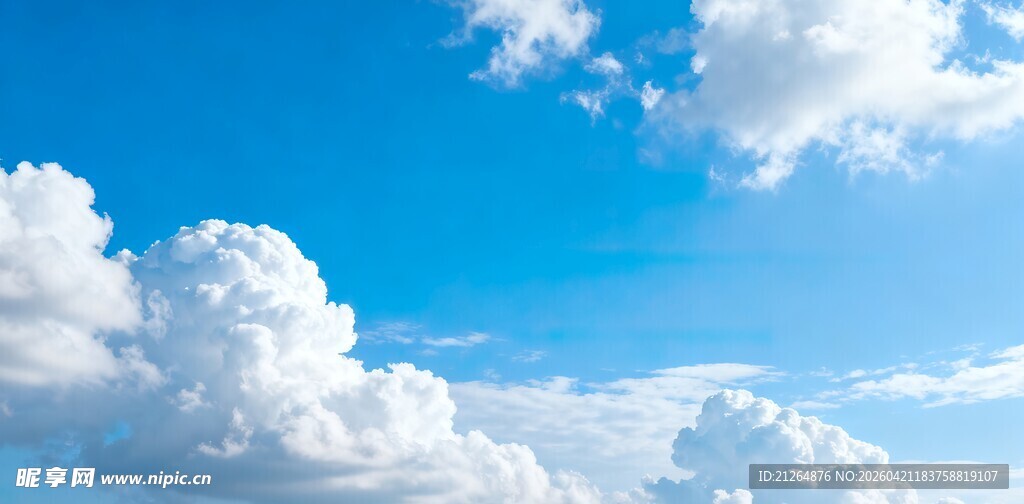 蓝天白云纯净的天空美景