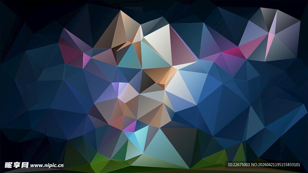 抽象几何多边形夜景图案
