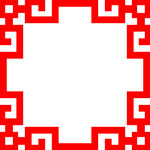 中式红色几何边框图案