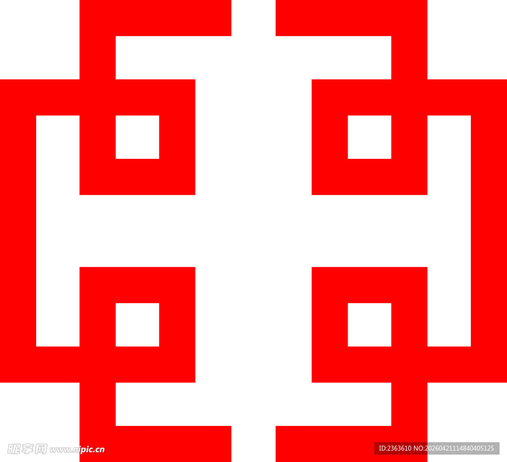 中式几何红图案