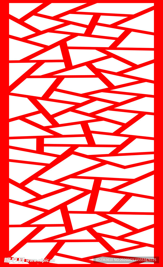 中式红色镂空雕花图案