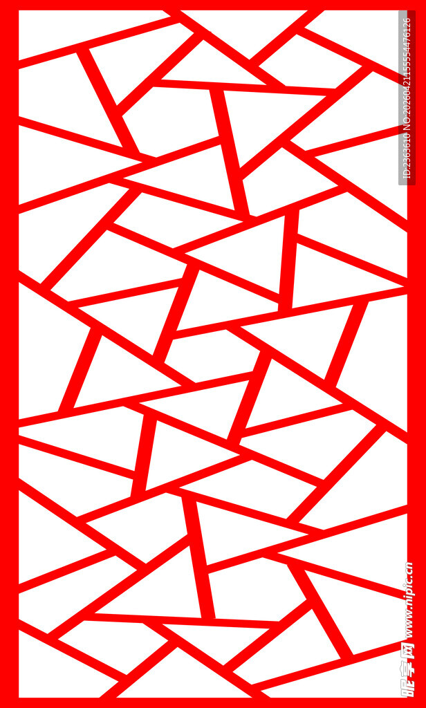 中式红色几何镂空图案