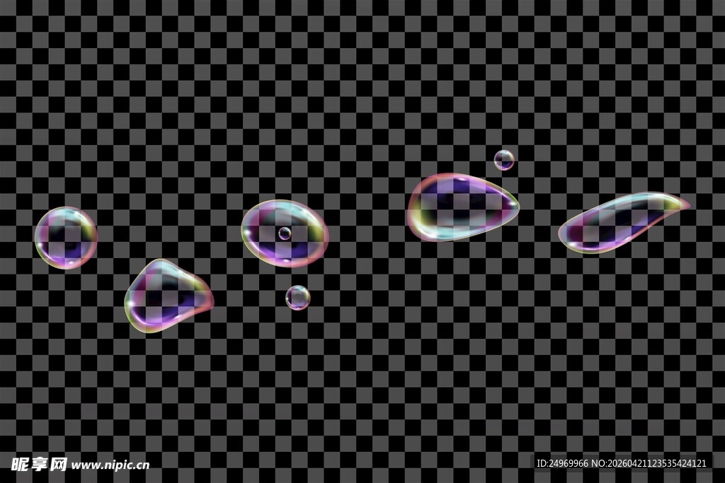 梦幻紫色气泡透明素材