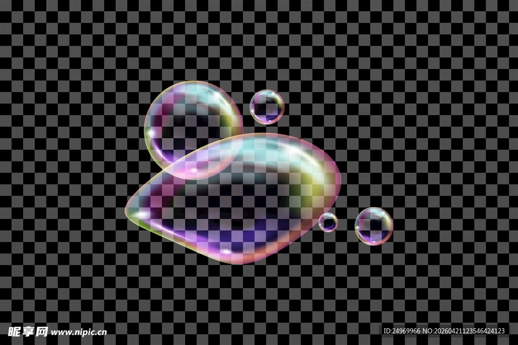 梦幻彩色透明泡泡