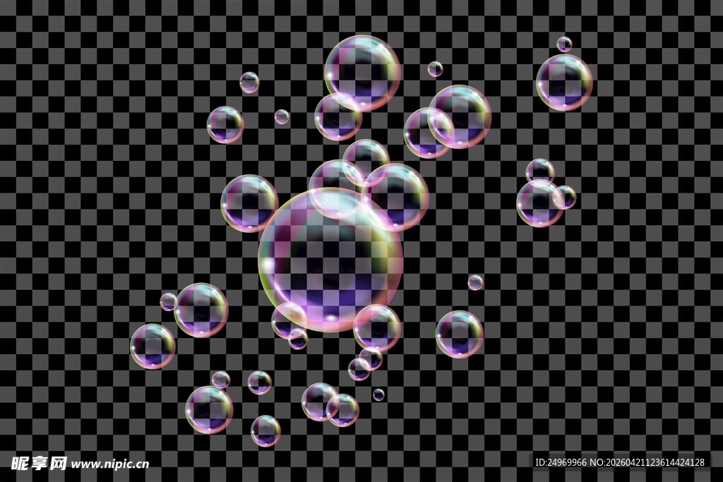 梦幻透明彩色泡泡
