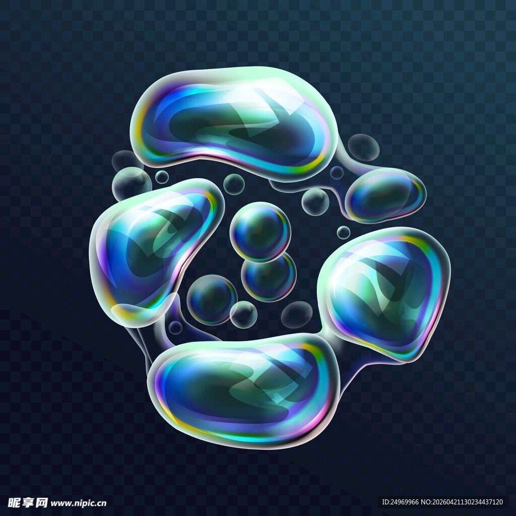 梦幻炫彩透明肥皂泡