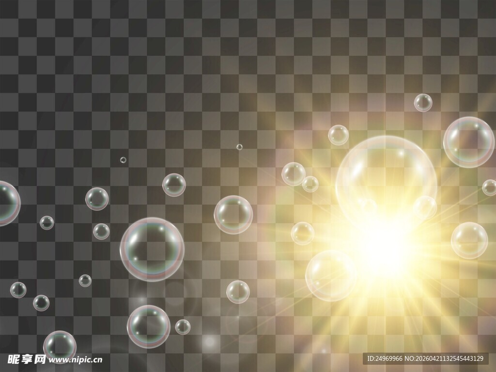 梦幻气泡与闪耀光芒