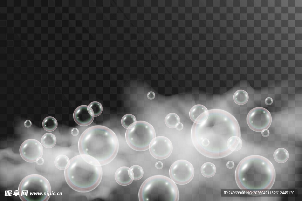 透明背景的梦幻气泡效果