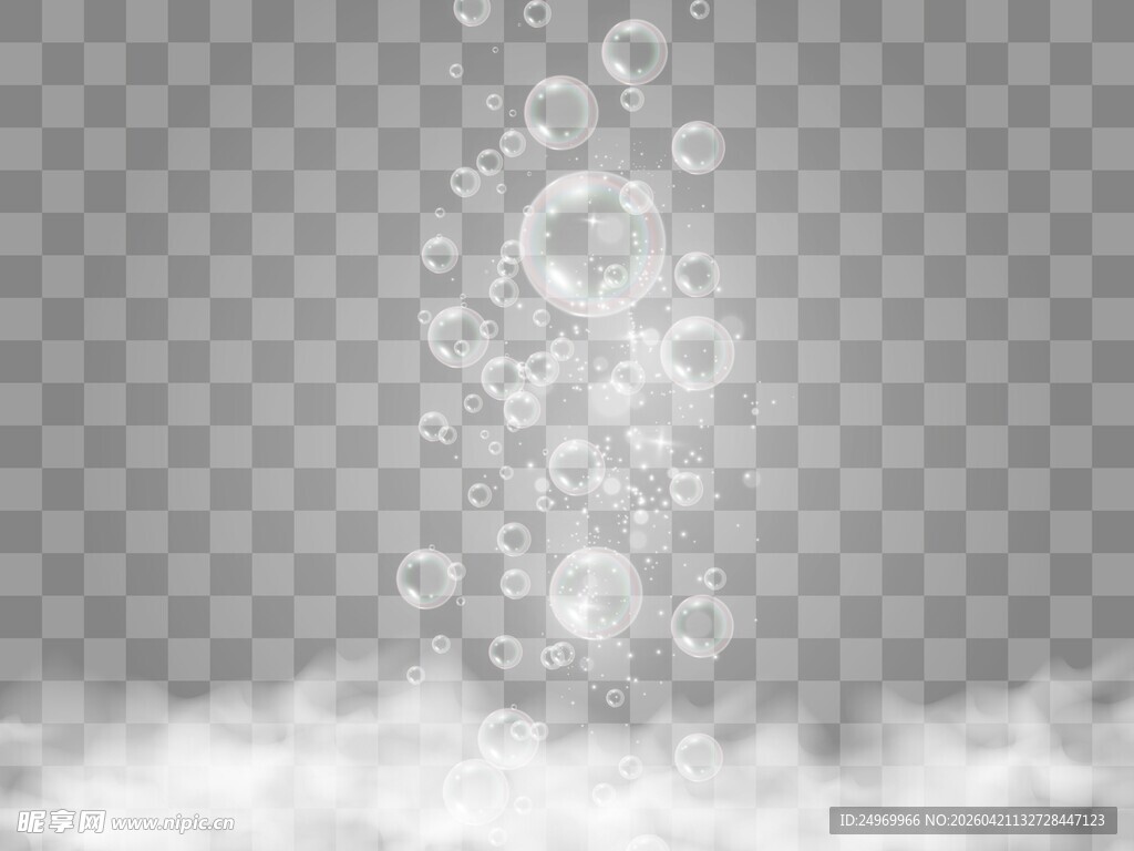 气泡升腾的透明特效画面