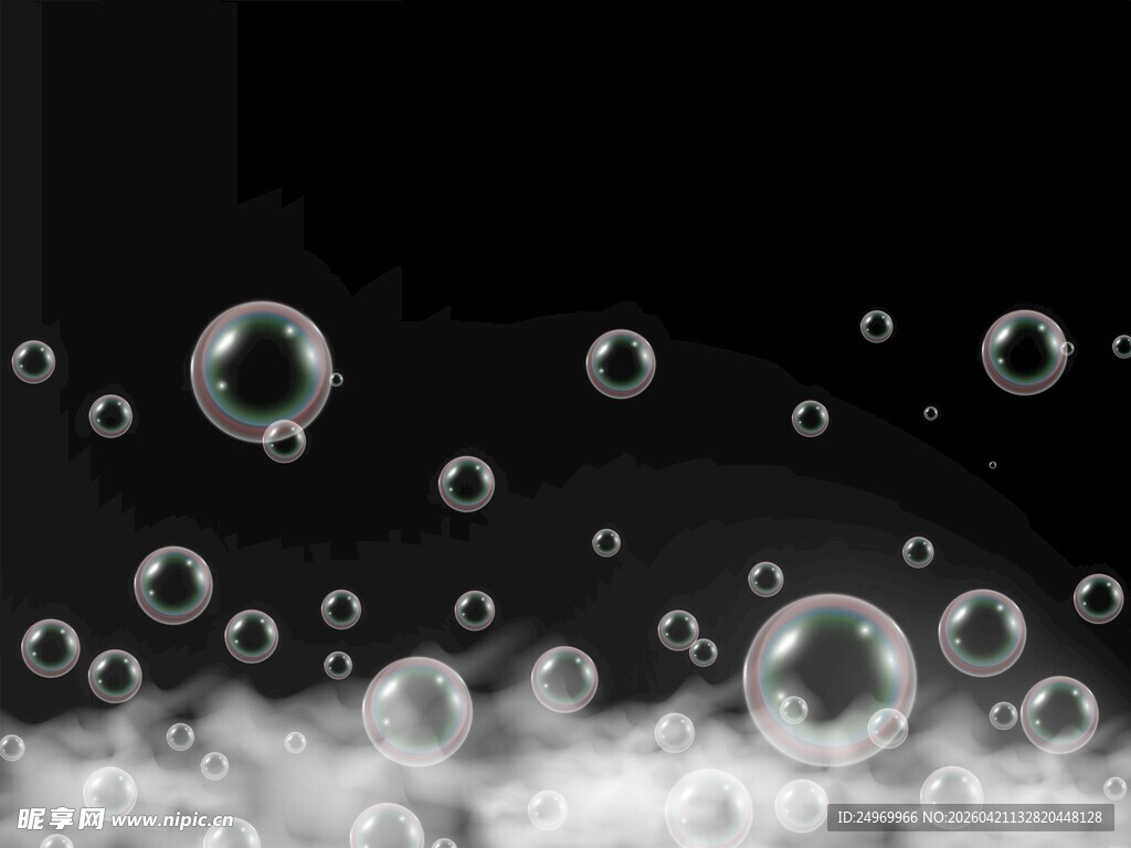 梦幻气泡漂浮于云雾间