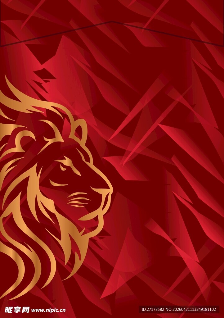 红金狮头背景