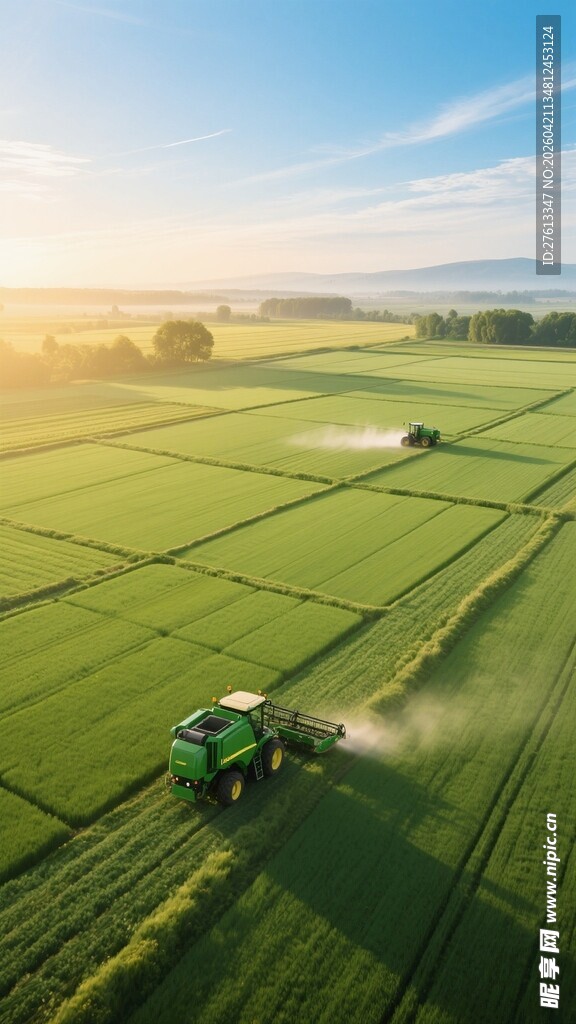 田园农机作业的美好景象