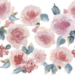 水彩花卉图案 柔美浪漫风