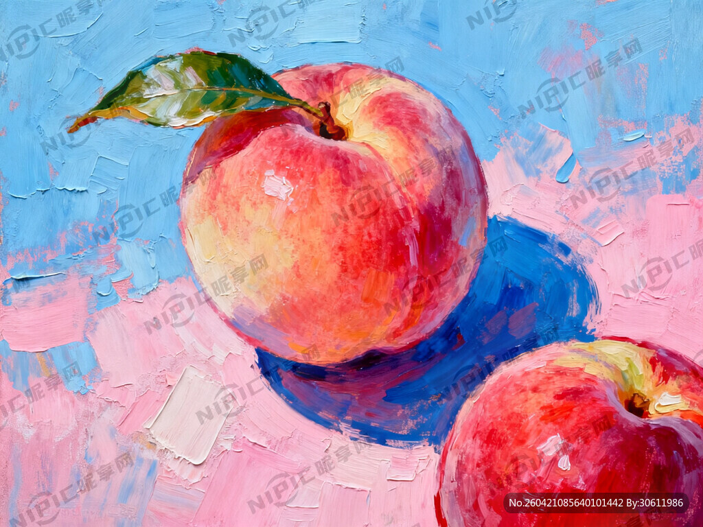 厚涂油画质感插画风格 居中构图