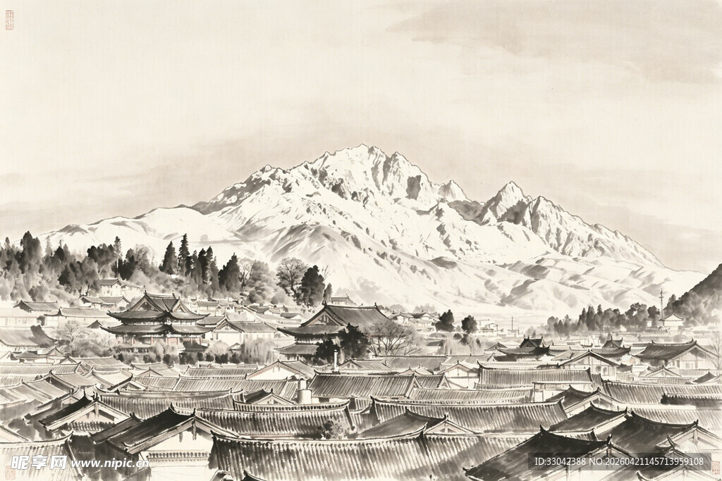 水墨山水风景图