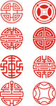 中式传统吉祥圆形图案