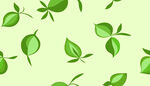 清新绿叶无缝图案背景