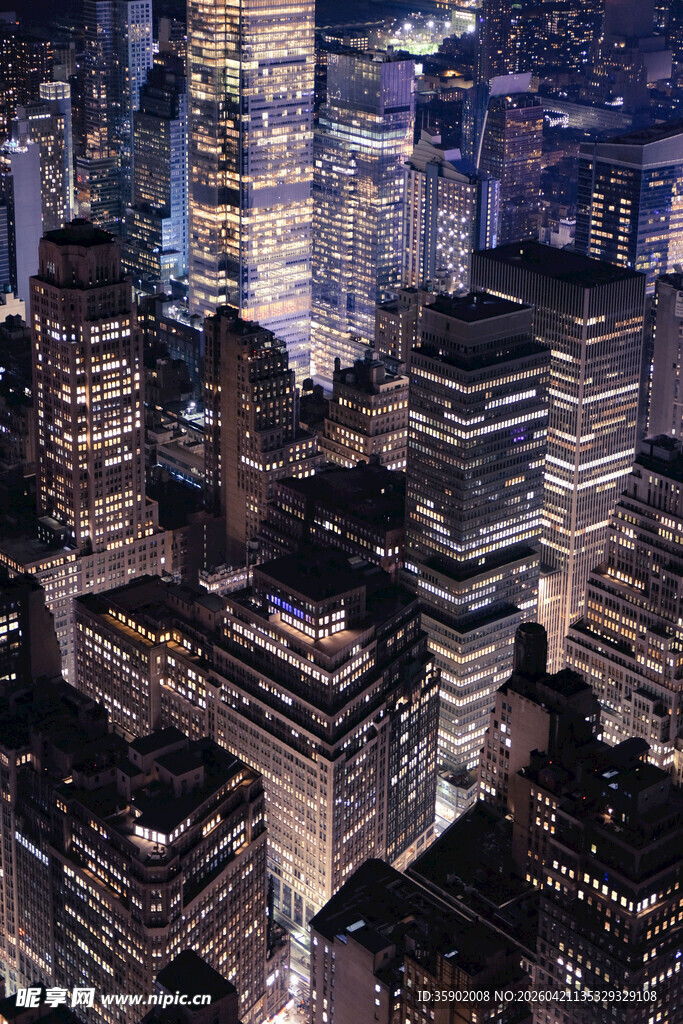 繁华都市夜景俯瞰图