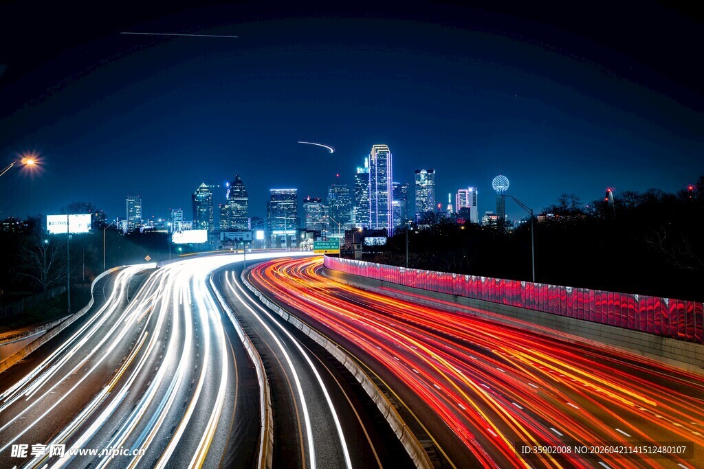 城市夜景车流光影之美