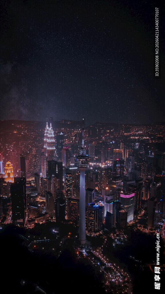 璀璨都市夜景俯瞰