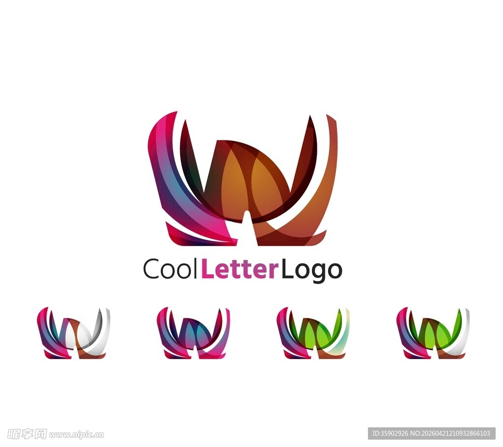 多彩字母标志设计