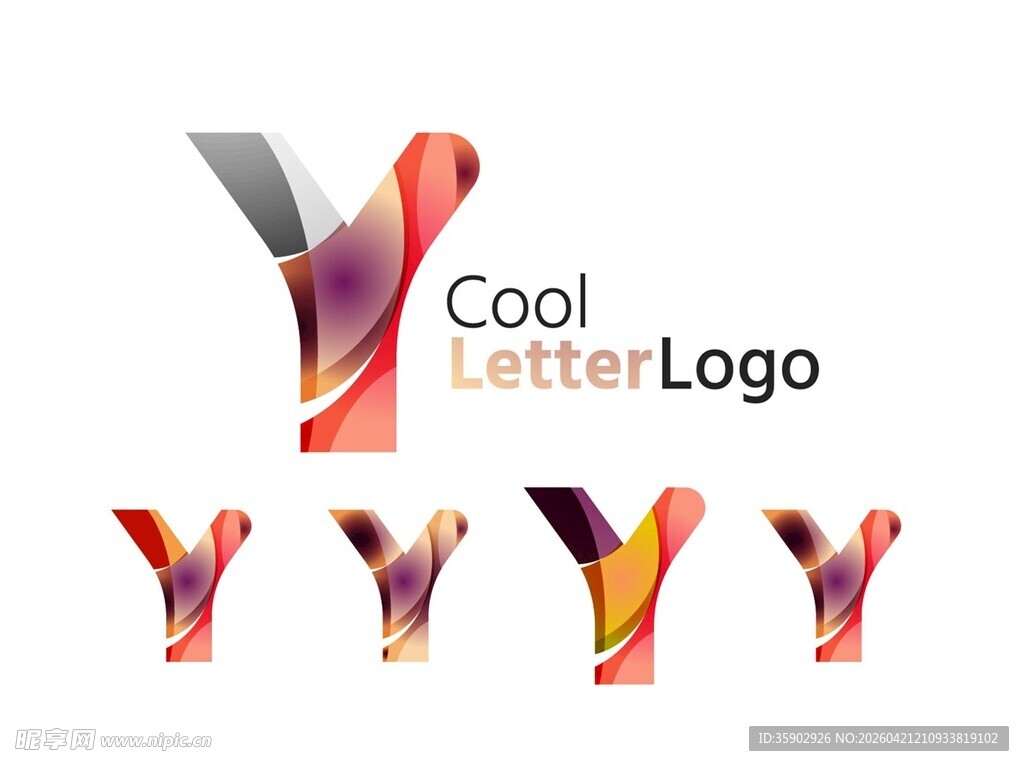 多彩字母Y创意标志设计