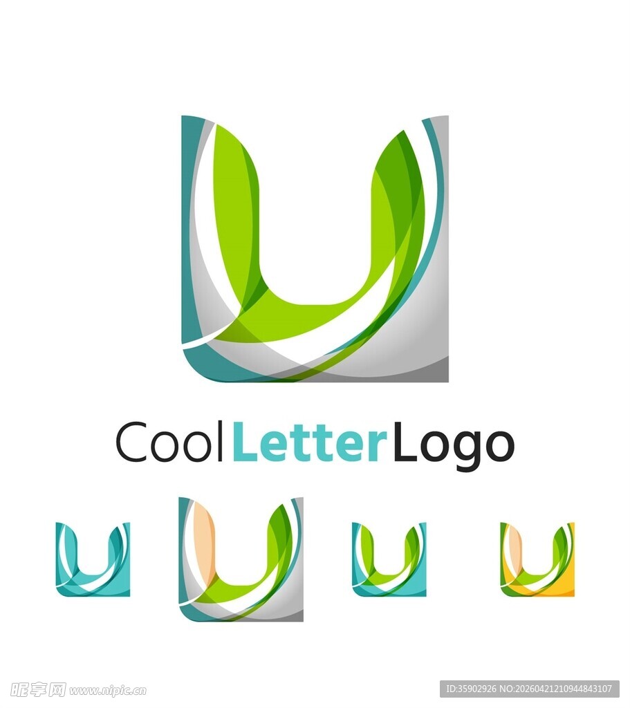 酷炫字母U标志设计