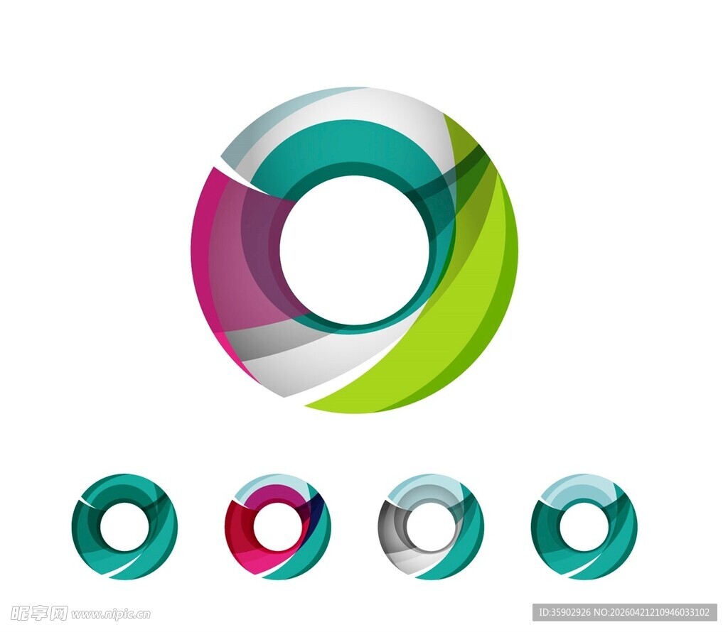 多彩环形图案设计元素
